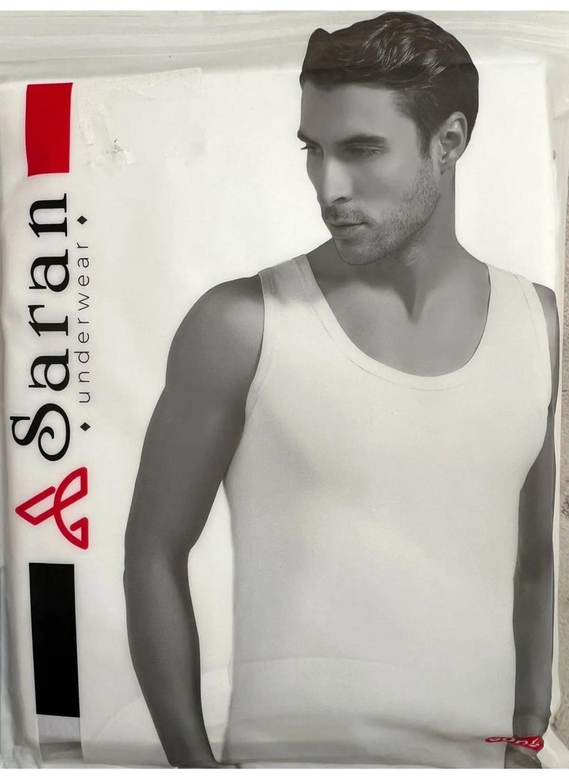 Saran Men's Combed Cotton 100% Cotton Classic Undershirt 3005 - 3 Pieces  - Image 2