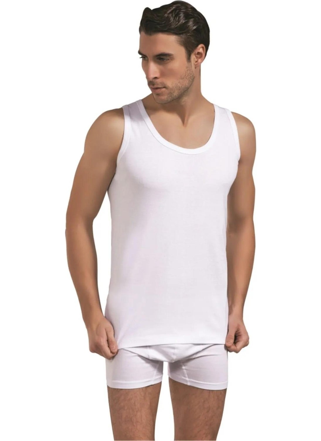 Saran Men's Combed Cotton 100% Cotton Classic Undershirt 3005 - 3 Pieces  - Image 1