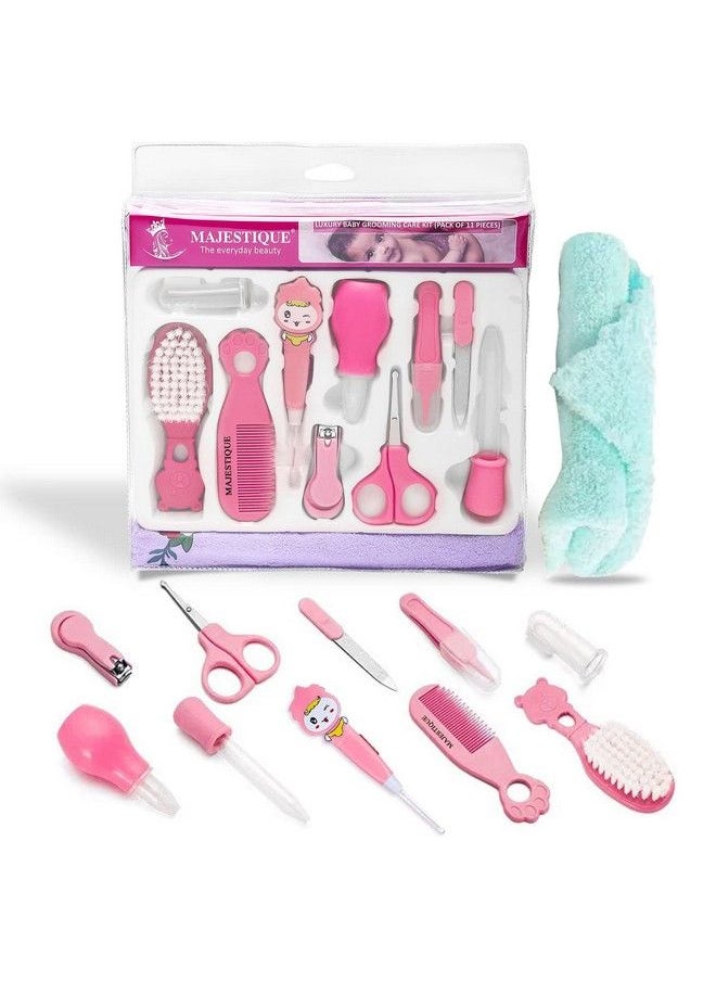MAJESTIQUE - Luxury Portable Baby Grooming Kit 11 Piece Nursery Healthcare & Baby Grooming Kit For New Born Baby Perfect For Manicure & Pedicure Accessories (Pink) - Image 1