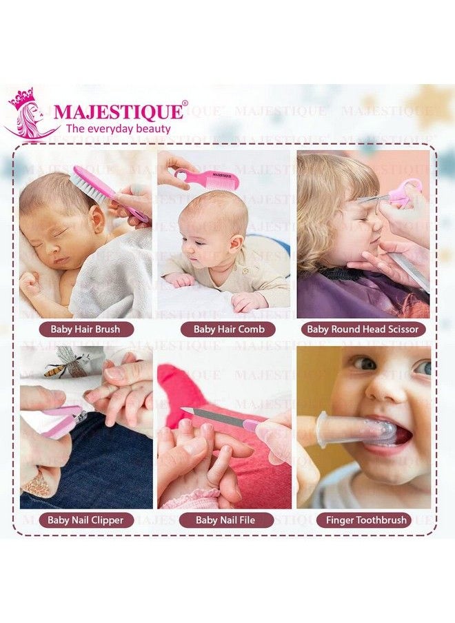 MAJESTIQUE - Luxury Portable Baby Grooming Kit 11 Piece Nursery Healthcare & Baby Grooming Kit For New Born Baby Perfect For Manicure & Pedicure Accessories (Pink) - Image 1