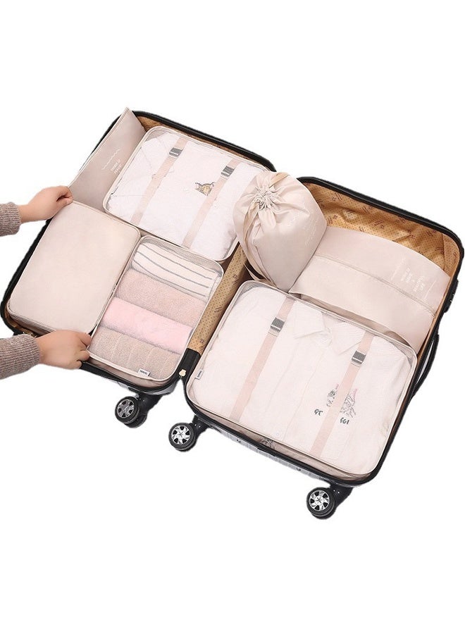 Hanayo 10 PCS Travel Organizer Bag Set, Luggage Organizing Kit, Waterproof Travel Organizer Bags, Travel Packing Kit, Large Capacity Storage Bags, Luggage Divider Bags (Beige) - Image 2