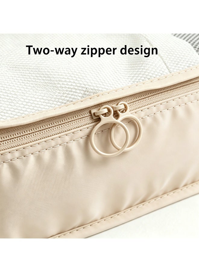 Hanayo 10 PCS Travel Organizer Bag Set, Luggage Organizing Kit, Waterproof Travel Organizer Bags, Travel Packing Kit, Large Capacity Storage Bags, Luggage Divider Bags (Beige) - Image 3