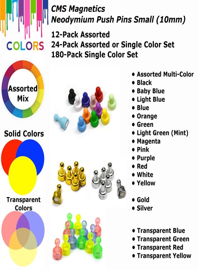CMS MAGNETICS 24 Pack Silver Premium Magnetic Pushpins for Office Cabinet, Magnetic Whiteboards, Calendars, Refrigerator & School - Very Powerful - Each PC Can Hold up to16 Pages of 20 LB Paper to Metal Cabinet - Image 2