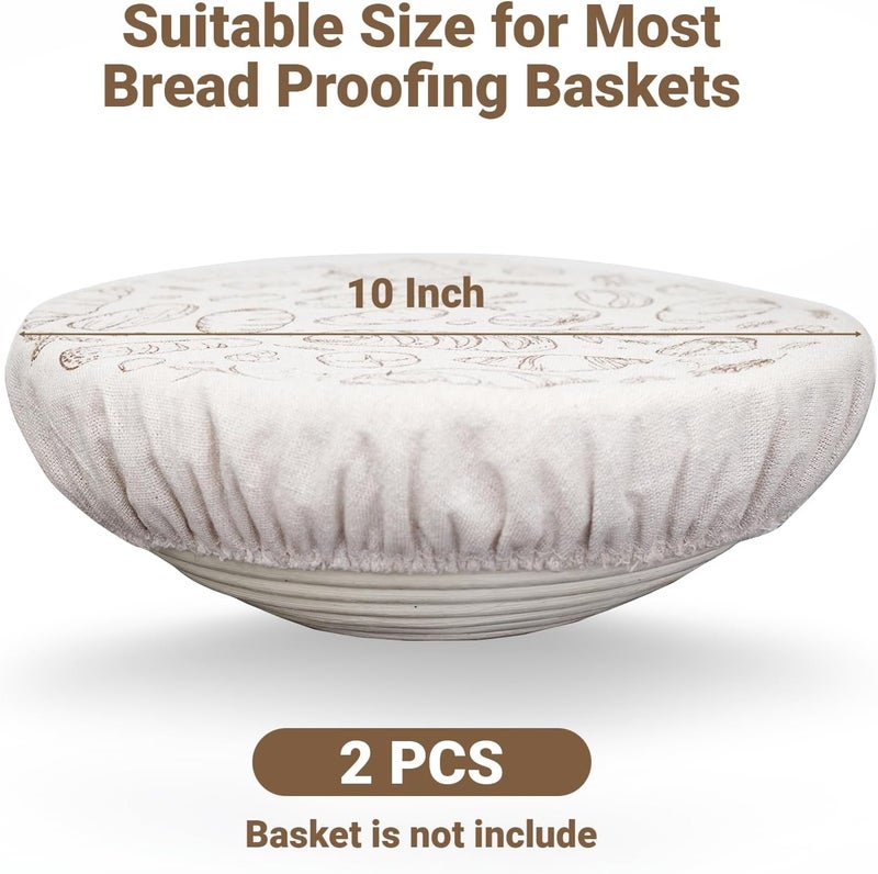 Verigud 2 Pack 10'' Bowl Covers for Bread Proofing with Plastic Liner, Reusable Cloth Bread Bowl Cover for Sourdough Rising - Image 5