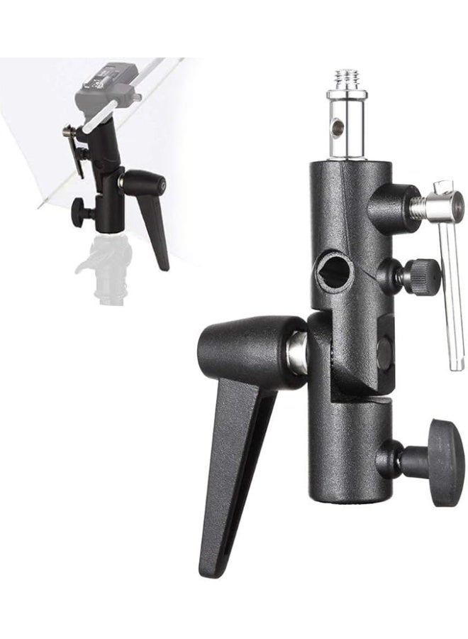 eWINNER H-Type Camera Flash Bracket 180°Swivel Mount Umbrella Holder with 1/4" & 3/8" Screw for Light Stand Reflector Speedlite Softbox - Image 2