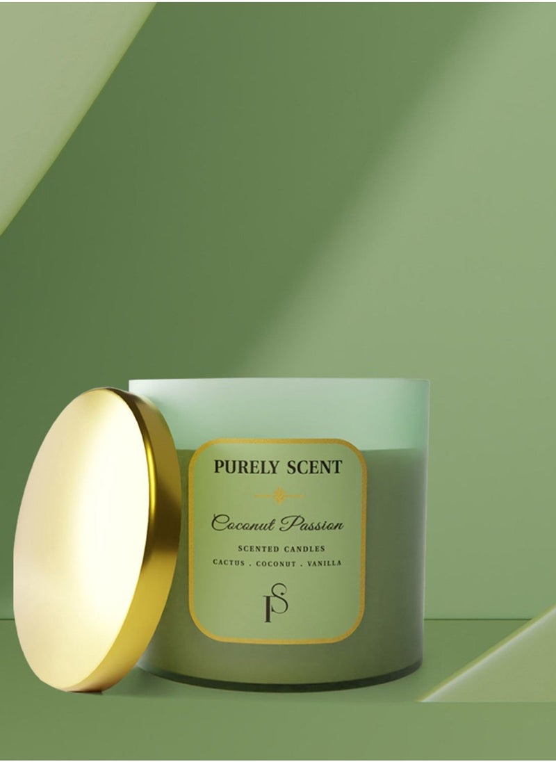 PURELY SCENT Coconut Passion 100% Soy Wax Candle 410 Grams  - Image 4