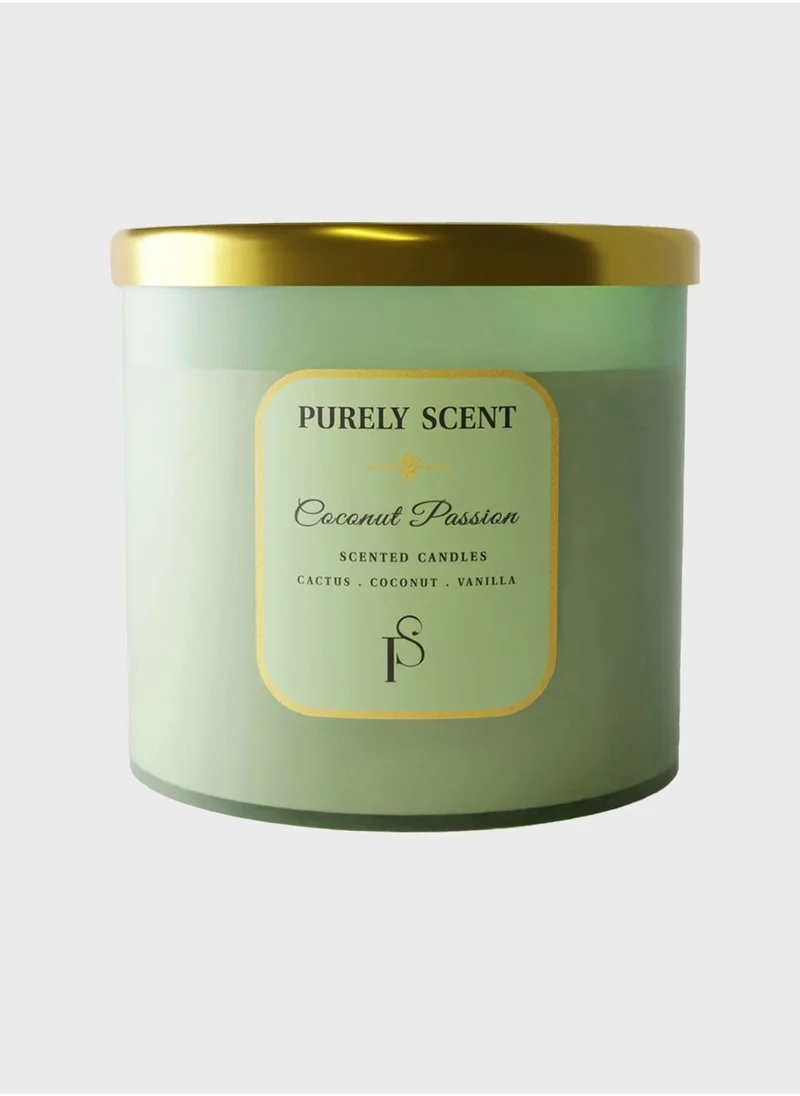 PURELY SCENT Coconut Passion 100% Soy Wax Candle 410 Grams