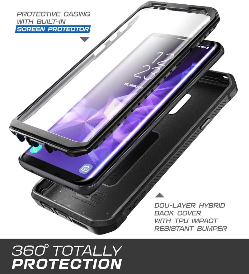SUPCASE Unicorn Beetle Pro Series Case Designed for Samsung Galaxy S9+ Plus, with Built-In Screen Protector Full-body Rugged Holster Case for Galaxy S9+ Plus (2018 Release) (Black) - Image 2
