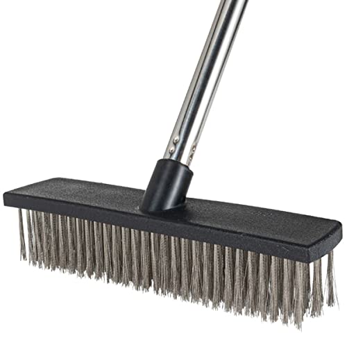Xifando Heavy-Duty Push Broom Brush - Perfect for Bathroom, Kitchen, Patio, Garage, Deck, Concrete, Wood, Stone, and Tile Floors (10.6" Stainless Steel Bristle-Black) - Image 1