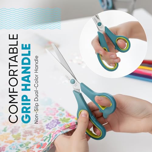 Vega General Scissor Set of 2 – Stainless Steel Blades Multipurpose Scissor for Home, Office, School, Sewing & Craft Use, Sharp Blades, Long-Lasting Sharpness, Comfortable Grip, (GCSS-01) - Image 4