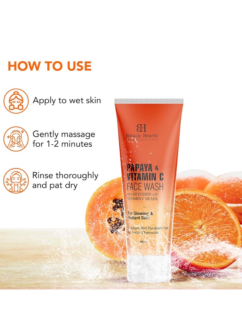 Botanic Hearth Botanic Hearth Vitamin C and Papaya Face Wash Brightening Face Wash with Vitamin C Beads For Glowing and Radiant Skin For Women and Men Sulphate and Paraben Free 100ml  - Image 2
