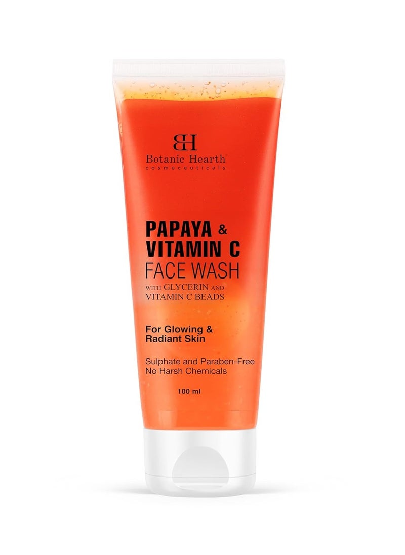Botanic Hearth Botanic Hearth Vitamin C and Papaya Face Wash Brightening Face Wash with Vitamin C Beads For Glowing and Radiant Skin For Women and Men Sulphate and Paraben Free 100ml  - Image 1