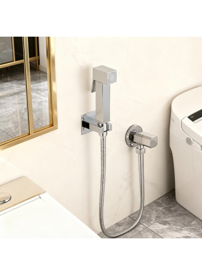 VMAX Stainless Steel Handheld Bidet Sprayer – Wall Mounted, Single Function, 120cm Flexible Hose, 15 PSI Pressure, Multi-Purpose Cleaning for Bathroom, Toilet, Kitchen & Pets - Image 3