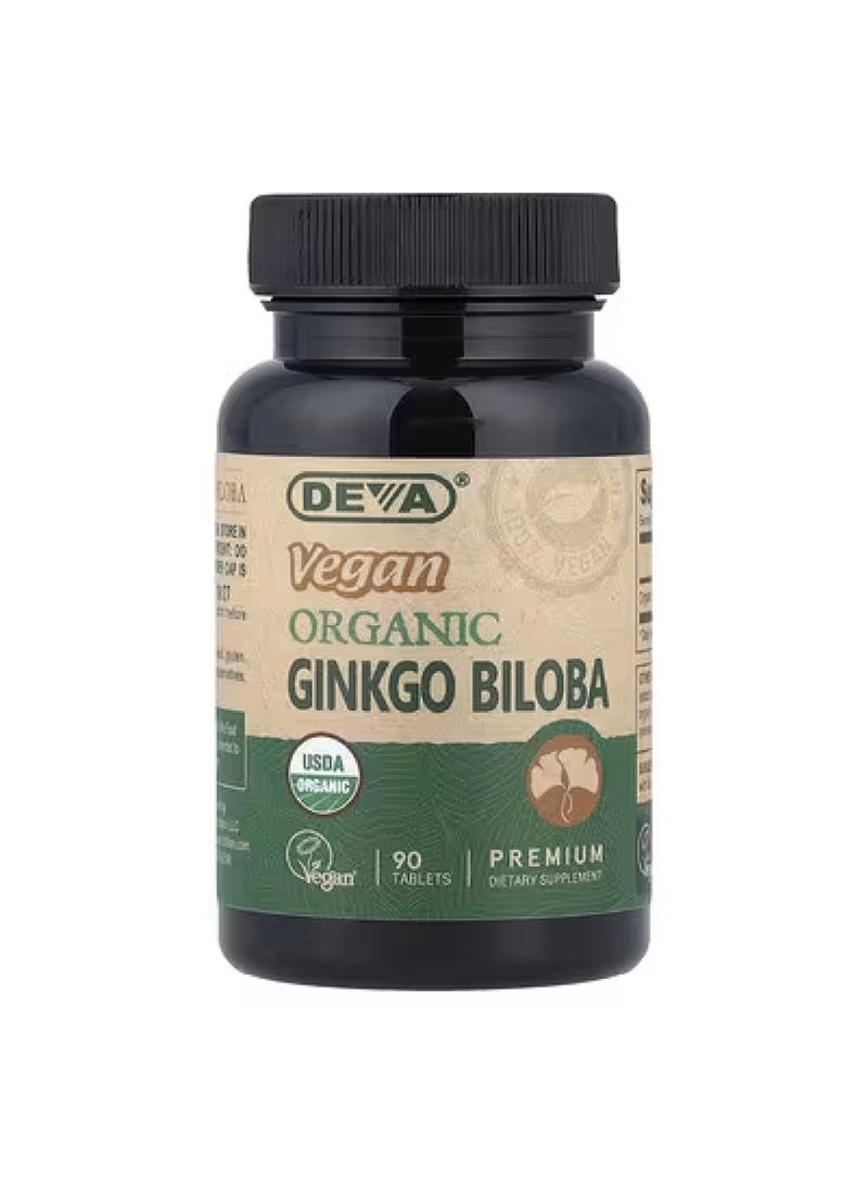 Deva Vegan Organic Ginkgo Biloba, 90 Tablets (300 mg Per tablet)