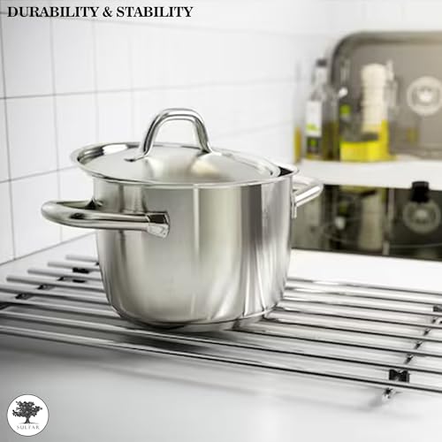 Sulfar Big Hot Pot Stand for Kitchen Trivets for Hot Pots Vessel Stands Dining Table Stands for Hot Dishes (Silver) Design 2 - Image 4