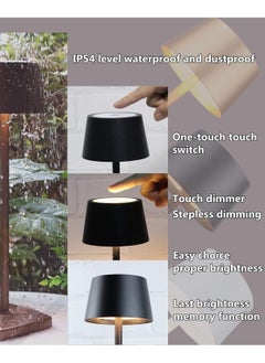 HOCC Cordless Battery Operated  Table Lamp Night Lamp Golden  - Image 3