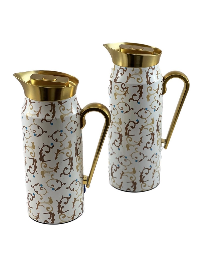 Home Maker 2-Piece Thermal Flask Set – 0.75L & 1L – Stainless Steel Exterior & Inner Glass Insulation - Image 2