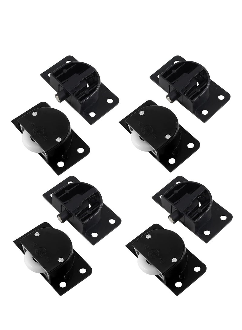 Sliding Door Pulley, Plastic Sliding Door Roller, Made of Thickened Plastic, Nylon Material Pulley, for Cabinet Barn Door Wardrobe Closet, Silent Sliding, Wear-Resistant and Durable (Black) (4 Pairs)