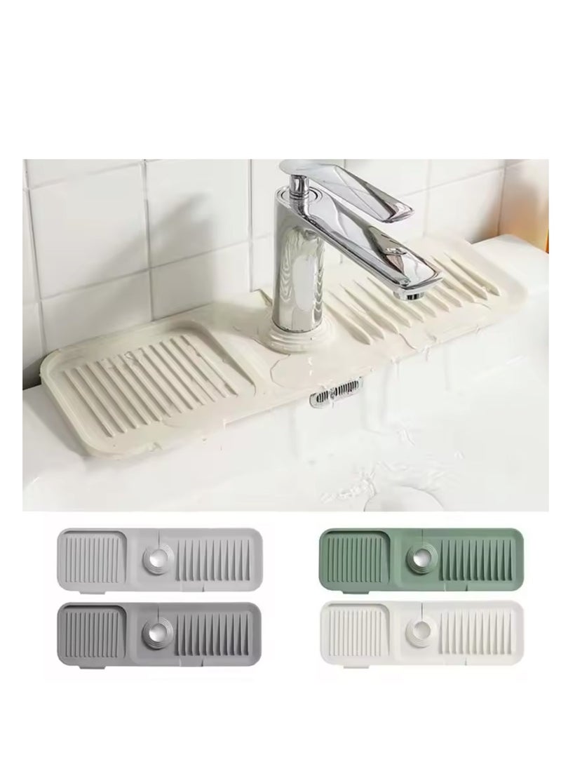 BLUE CORAL Kitchen Silicone Sink Faucet Mat 60cm Splash Guard for Sink Faucet Absorbent Sink Protectors Mat Kitchen Sink Gadgets (Green)  - Image 3