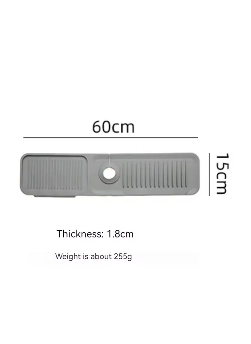 BLUE CORAL Kitchen Silicone Sink Faucet Mat 60cm Splash Guard for Sink Faucet Absorbent Sink Protectors Mat Kitchen Sink Gadgets (Green)  - Image 4