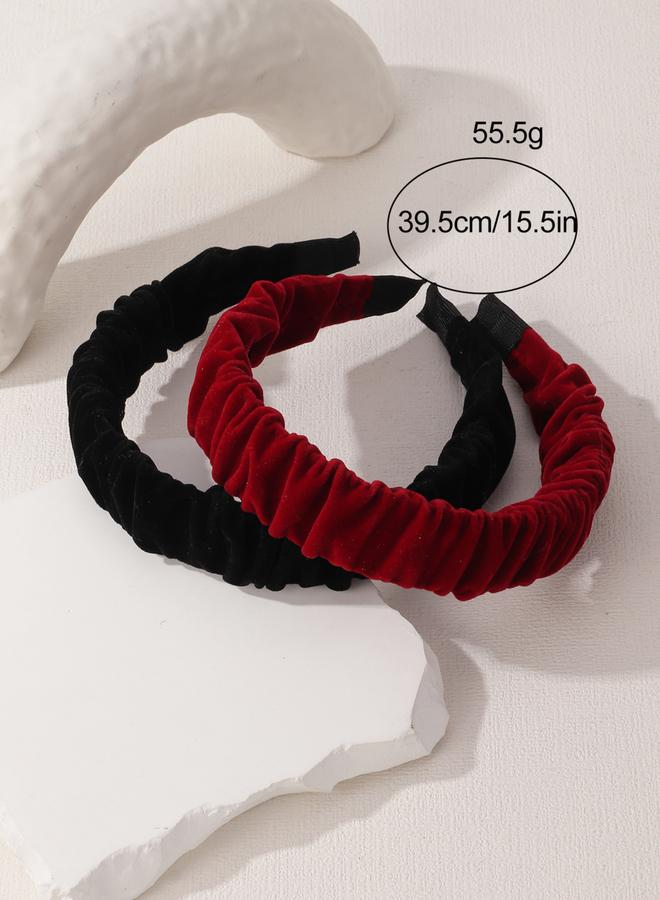 Take Two Set of 2 - Velvet Textured Headband - Image 1