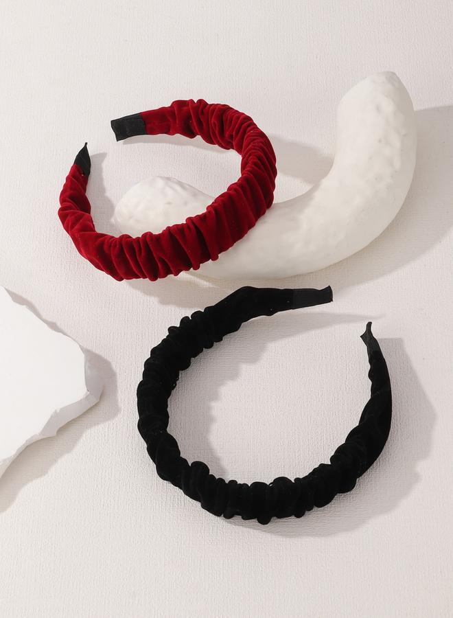 Take Two Set of 2 - Velvet Textured Headband - Image 4