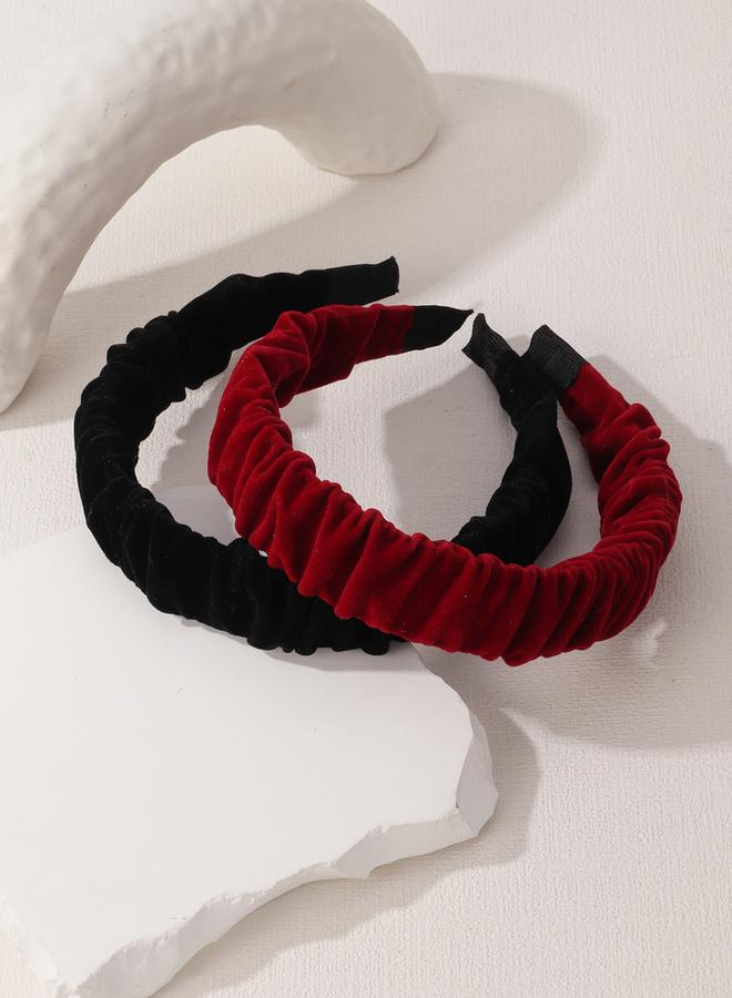 Take Two Set of 2 - Velvet Textured Headband - Image 5