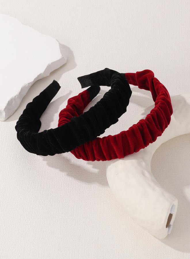 Take Two Set of 2 - Velvet Textured Headband - Image 3