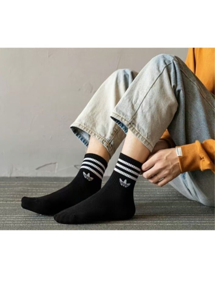 اديداس طقم جوربين للرجال والنساء، زوجان، لون أسود، جودة عالية، مقاس واحد يناسب الجميع - Image 2