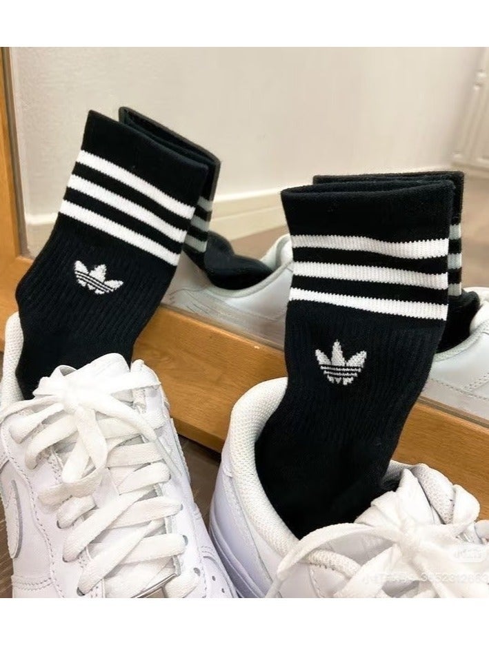 اديداس طقم جوربين للرجال والنساء، زوجان، لون أسود، جودة عالية، مقاس واحد يناسب الجميع - Image 5