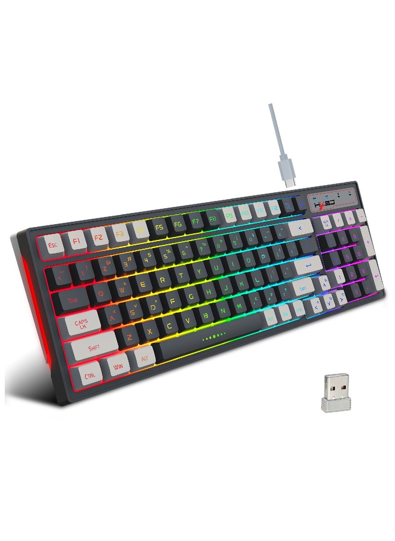 HXSJ Hxsj L900 Wireless Gaming Keyboard 96 Key Layout with Mouse Rgb  - Image 1