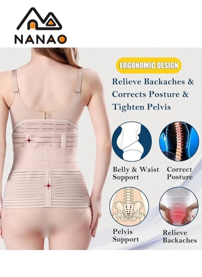 NANAO 3 in 1 Postpartum Belly Corset Belt For Waist, Postpartum Support Waist Belt Shapewear Slimming Girdl,Pelvis And Around The Stomach Very Comfortable Breathable And Under Clothes M  - Image 5