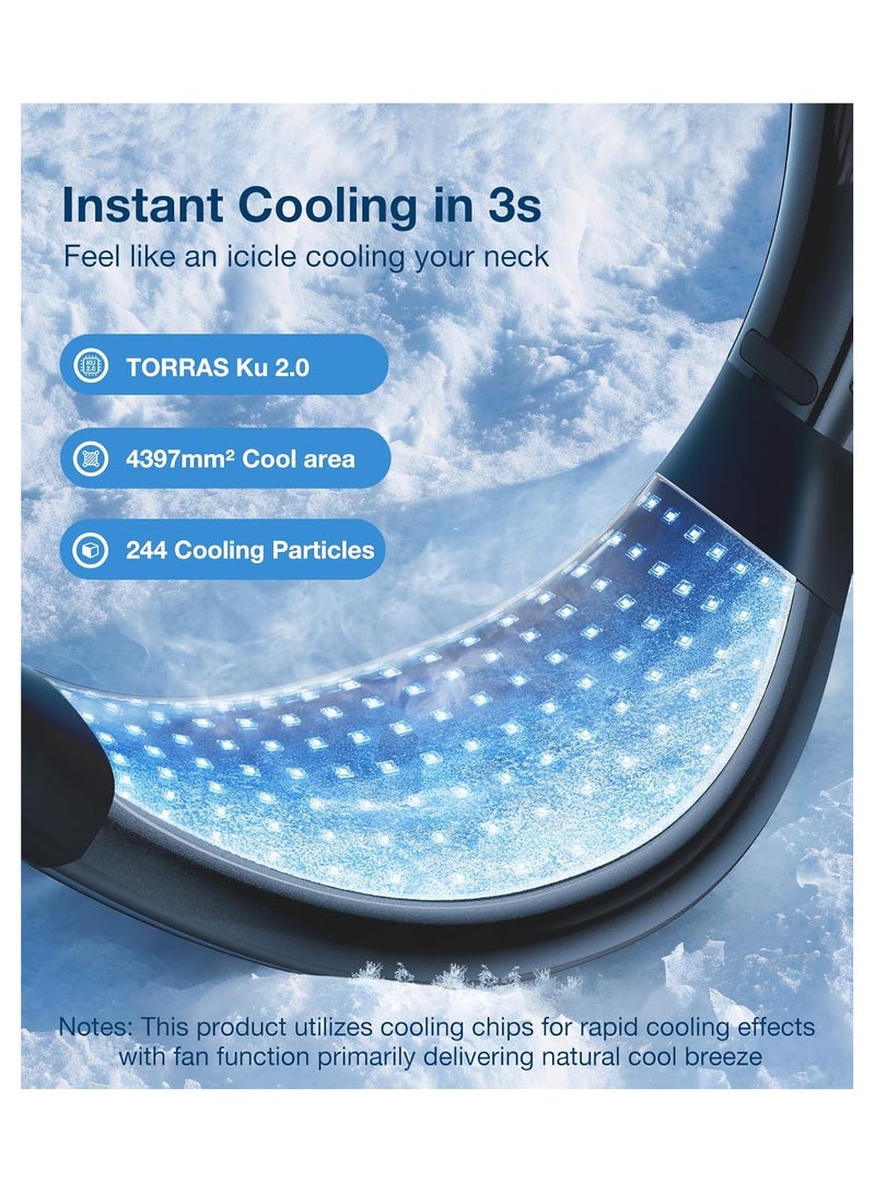 TORRAS COOLiFY Air 2025 Upgraded Neck Fan Air Conditioner, Dual-Airflow Pro Cooling, Ultra Light Portable Fan Rechargeable, Personal Cooling Fan Travel Essentials, Gifts for Dad Husband Father, Black - Image 2