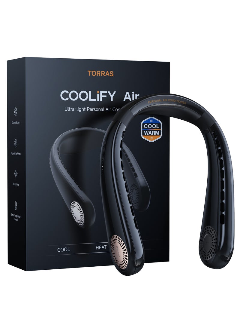 TORRAS COOLiFY Air 2025 Upgraded Neck Fan Air Conditioner, Dual-Airflow Pro Cooling, Ultra Light Portable Fan Rechargeable, Personal Cooling Fan Travel Essentials, Gifts for Dad Husband Father, Black - Image 4