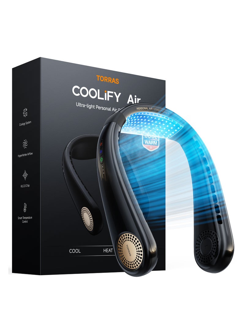 TORRAS COOLiFY Air 2025 Upgraded Neck Fan Air Conditioner, Dual-Airflow Pro Cooling, Ultra Light Portable Fan Rechargeable, Personal Cooling Fan Travel Essentials, Gifts for Dad Husband Father, Black - Image 5
