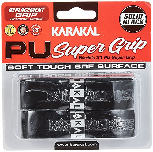 Karakal PU Supergrip Replacement Racquet Grip - Tennis/Badminton/Squash 2 x Grip (Black) - Image 4