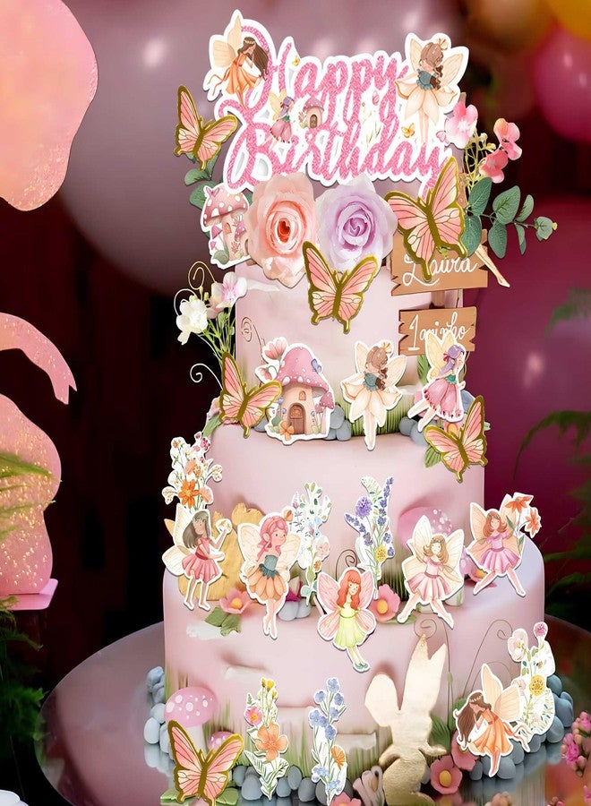 LAST HOE DOWN 80PCS Fairy Cake Topper Flower Cake Topper Fairytale Theme Party Decorations - Image 5