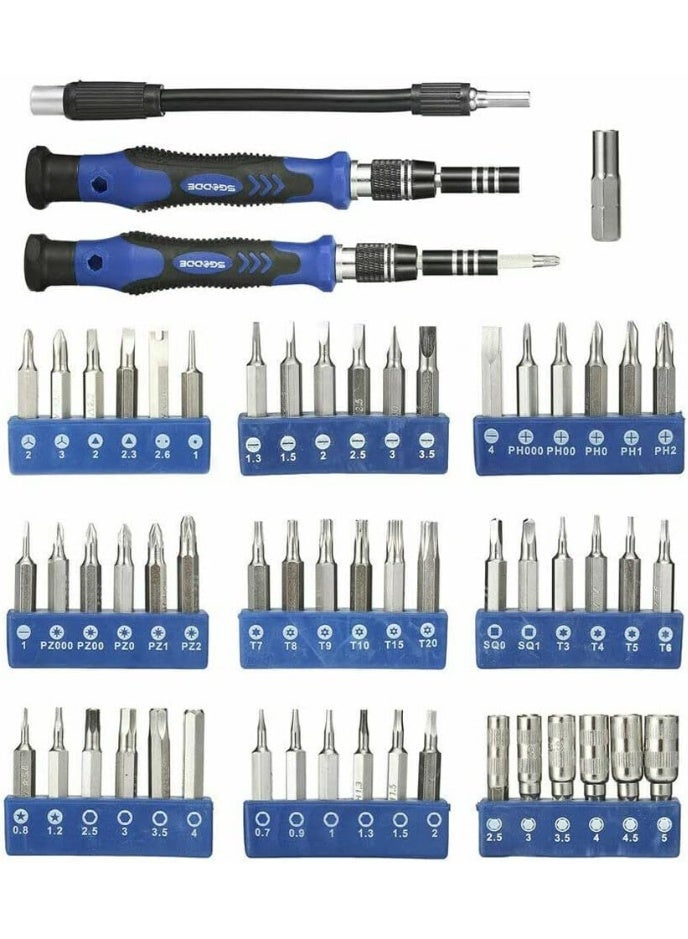 58 in 1 Electronics Maintenance Tool Kit, Magnetic Precision Screwdrivers + Tweezers, Ideal for Maintaining Phones, Laptops, Glasses and Small Appliances, Multiple Heads for Home and Professional Use, with a Portable Bag to Easily Organize and Store Tools  - Image 3