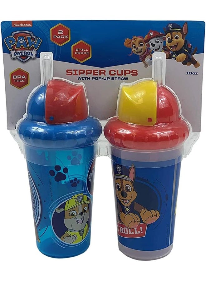 Cudlie Paw Patrol Baby Boy 2 Pack 10 oz Pack of Sippy Cups with Straw & Easy Close Lid