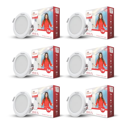 Murphy Trimless Round LED Panel Light – 5W Cool White | Glare-Free, Recessed Ceiling Downlight for Home & Commercial – Pack of 6 - Image 1