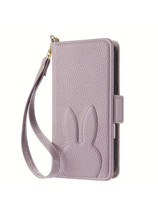 Light Purple Flip Cover Case For iPhone 14 Pro Max Anti Fingerprint Full Body Protective Shockproof Card Holder - Image 5