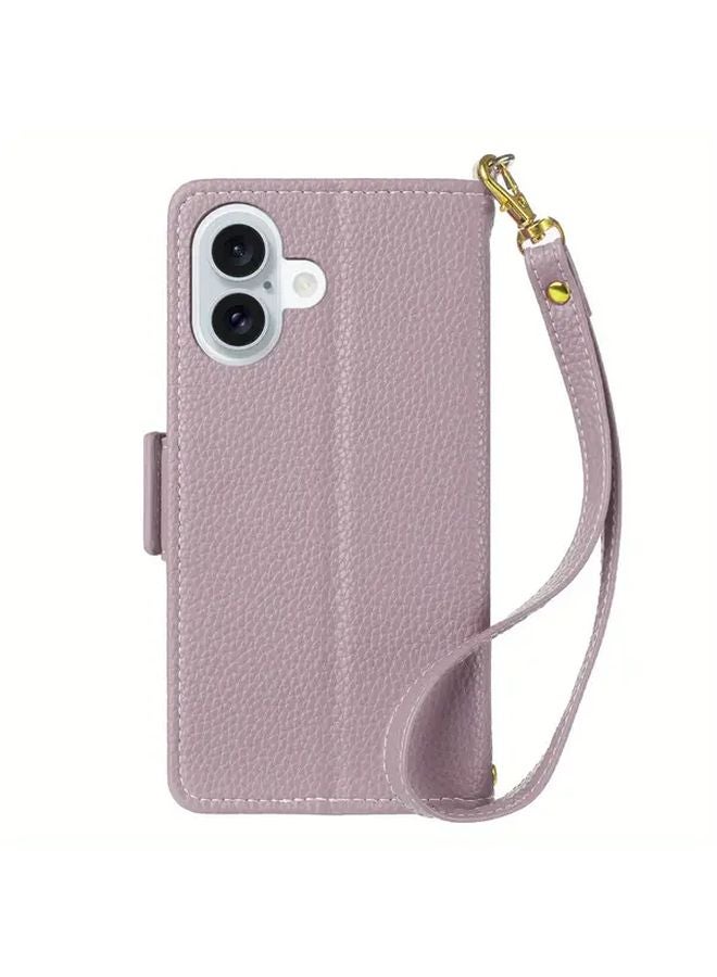Light Purple Flip Cover Case For iPhone 14 Pro Max Anti Fingerprint Full Body Protective Shockproof Card Holder - Image 4