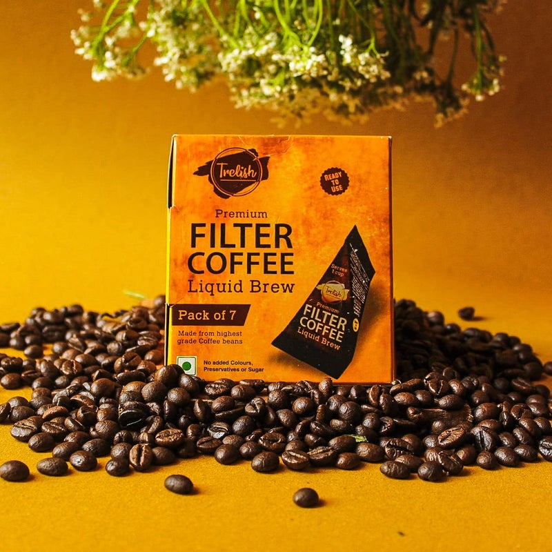 Trelish Coffee Filter Coffee And Vanilla Coffee | Instant Coffee Liquid | Makes 14 Cups | Just Add Milk/Water | Pack of 2 - Image 2