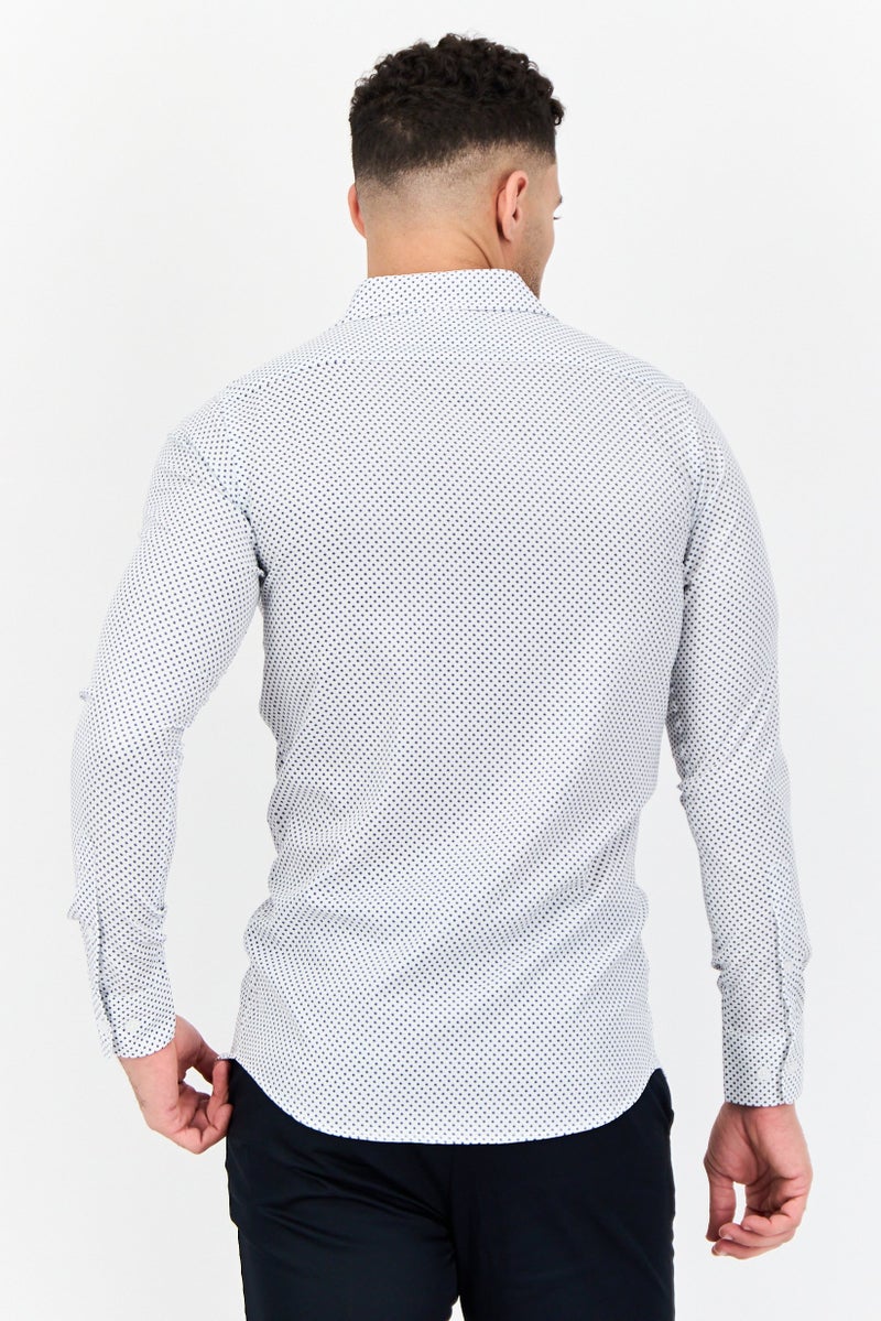 Scotch & Soda Men Modern Fit Allover Print Long Sleeve Dress Shirt, Multicolor - Image 3