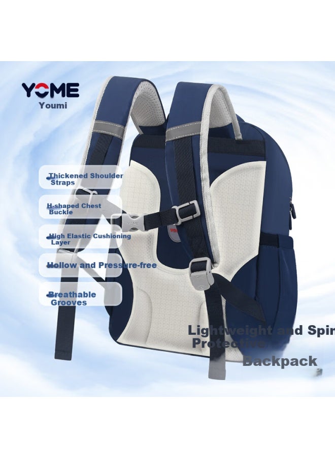 Yome Primary School Backpack For Grades 3-6, Spine Protection And Weight Reduction, For Boys And Girls, Ultra-lightweight For Middle School Students, Oil Gree