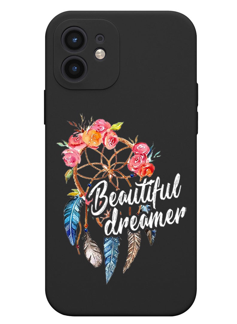 Theodor Protective Slim Fit Case Liquid Silicone Cover with Full Body Protection Anti-Scratch Shockproof Case For iPhone 12 Black  - Believe in unicorn copy - Image 1