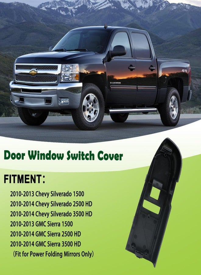 omoZone Window Switch Bezel Cover Front Right Passenger Side Door Switch Panel Trim Ebony Compatible with 2010-2014 Chevrolet Chevy Silverado GMC Sierra Replaces 20922519 - Image 3