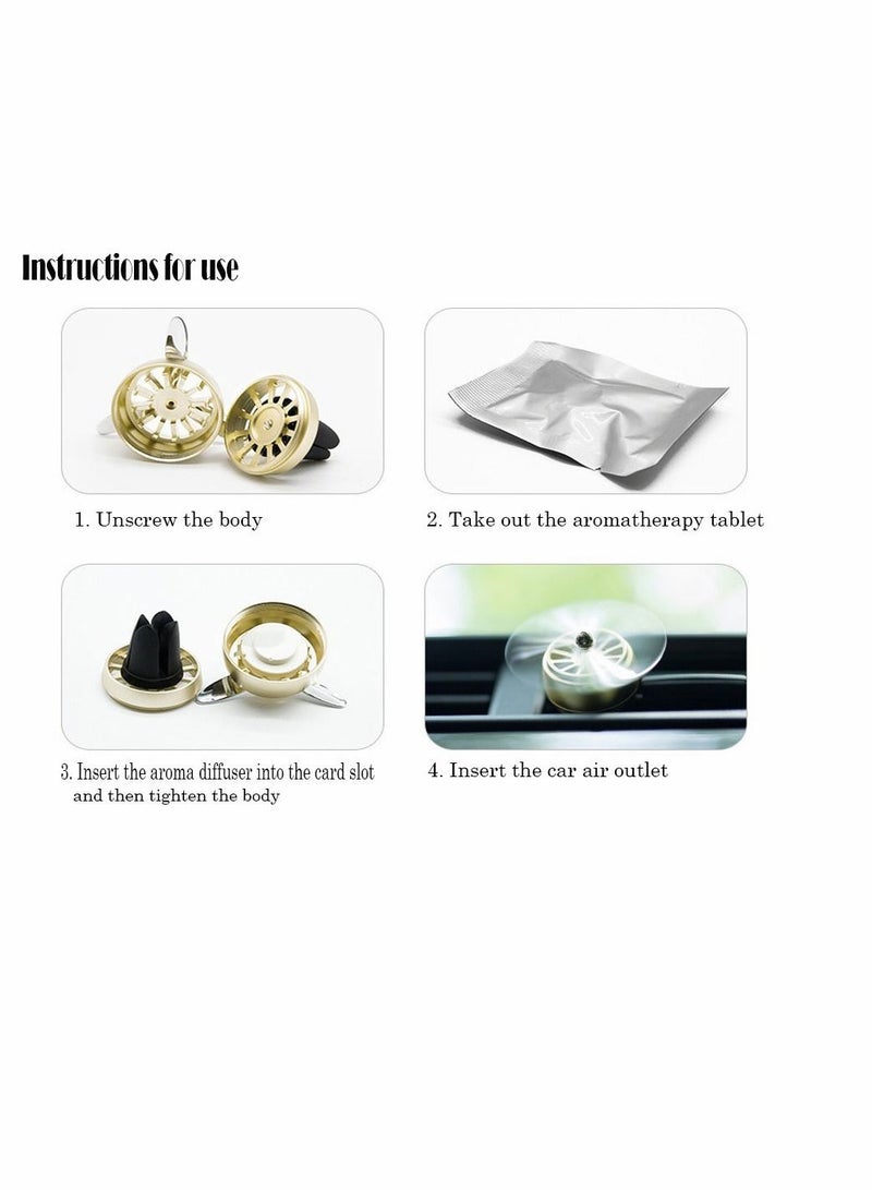 SYOSI Car Fragrance Diffuser Vent Clip Car Air Fresheners Car Purifier Remove The Smell Of Smoke Stylish Propeller Shape Car Decoration ( Gold ) - Image 2