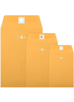 Zonon 100 Pieces 3 Sizes Clasp Envelopes Kraft Paper Catalog Clasp Envelope With Clasp Closure For Filing Storing Privacy Ensuring Or Mailing Documents (9 X 12 Inch 6 X 9 Inch 5 X 7 Inch)  - Image 1