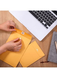 Zonon 100 Pieces 3 Sizes Clasp Envelopes Kraft Paper Catalog Clasp Envelope With Clasp Closure For Filing Storing Privacy Ensuring Or Mailing Documents (9 X 12 Inch 6 X 9 Inch 5 X 7 Inch)  - Image 5